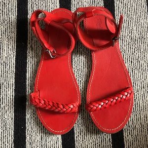 Madewell Red Braided Sandals